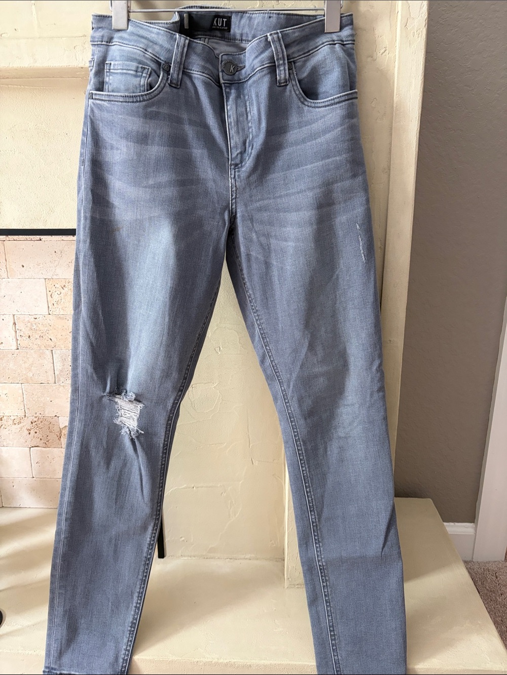 Kut from the Kloth Light Blue Distressed Skinny Jeans